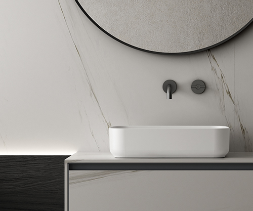 Countertop washbasin Matt White Ceramic, L50 x D36 x H12 cm